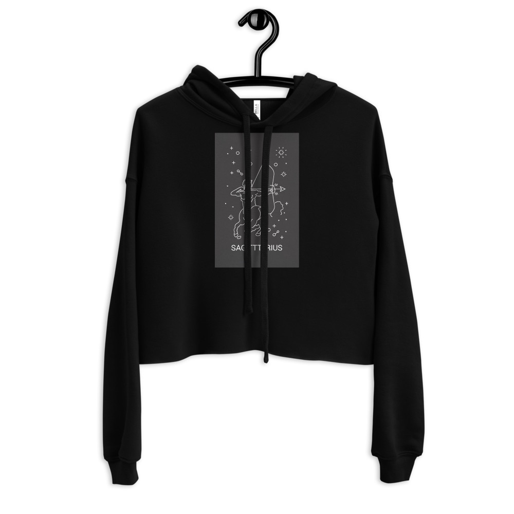 Sagittarius design Crop top hoodie for women - Picture 12 of 13